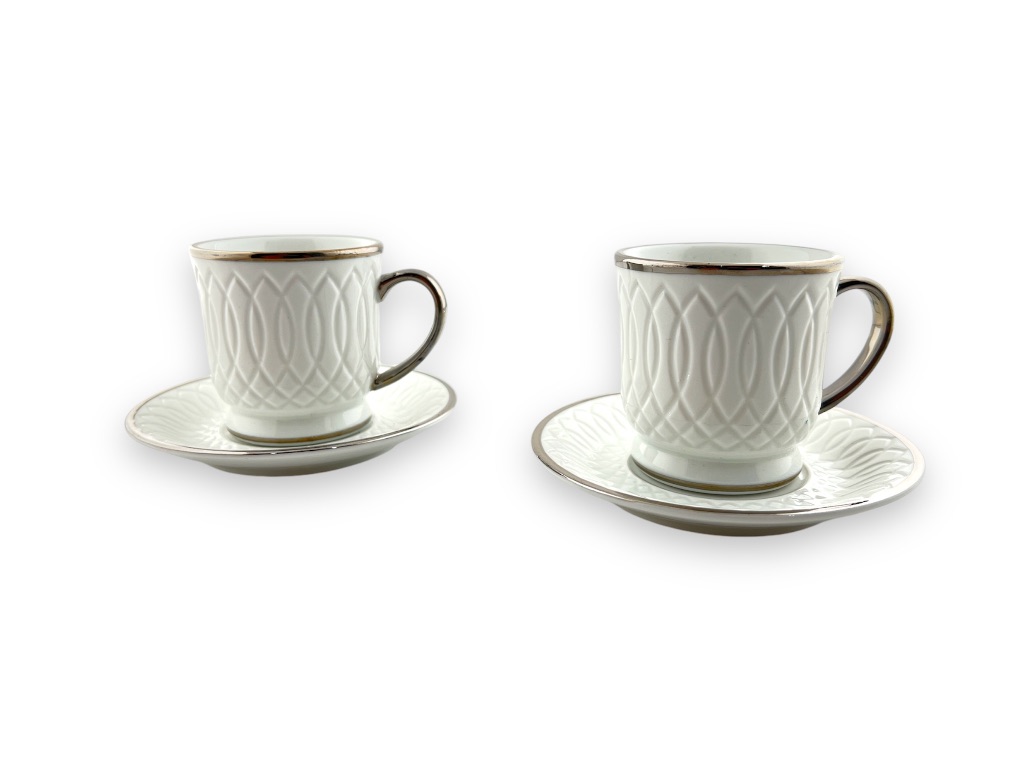 PR113-MKS MILK CUP & SAUCER CRYSTAL CUT