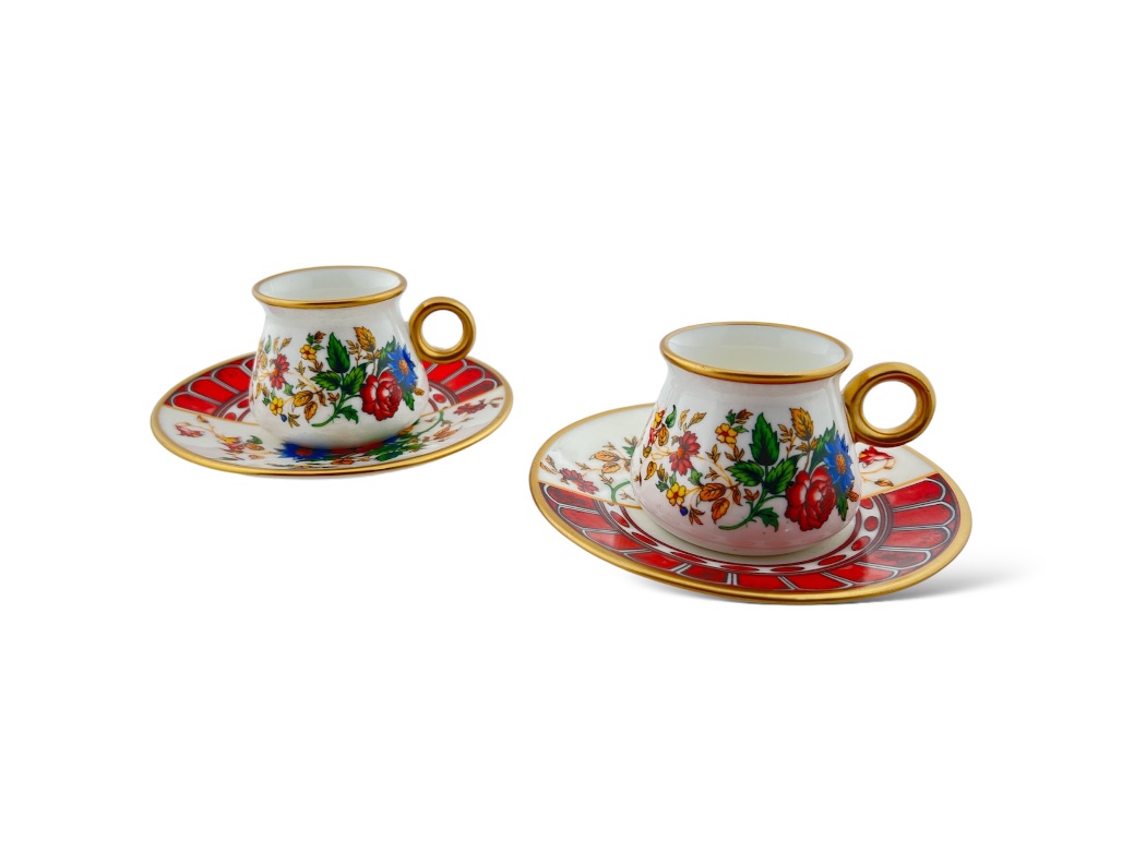 GLZ 110, RIGA KIRMIZI, RED, TURKISH COFFEE SET FOR  6