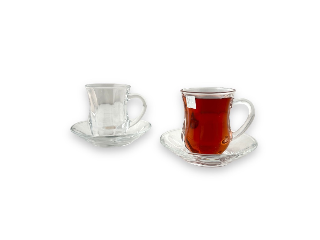 ZP6204S 6PCS CUP AND SAUCER CLEAR