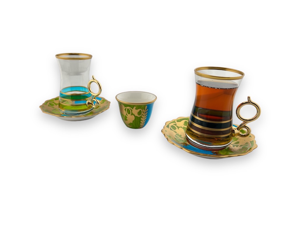 10309- SET OF 18PCS TEA CUP(6),TEA SAUCER(6), COFFEE CUPS(6)