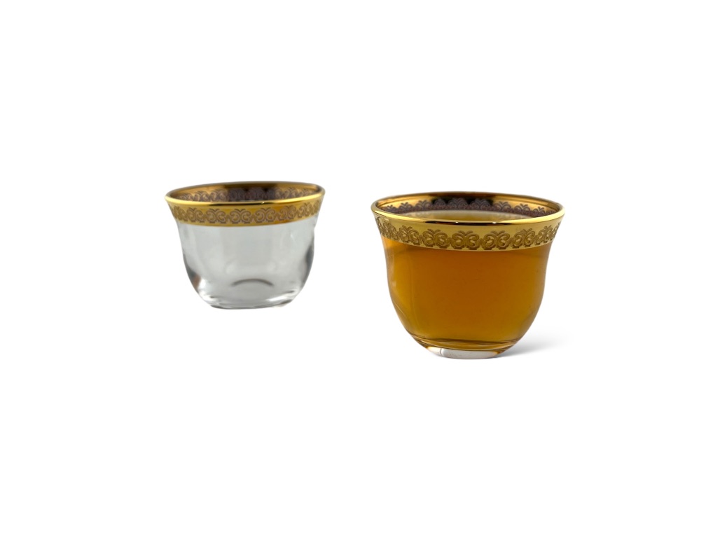 CAN 013 GOLD NORA 6 Pcs.Arabic Coffee Set