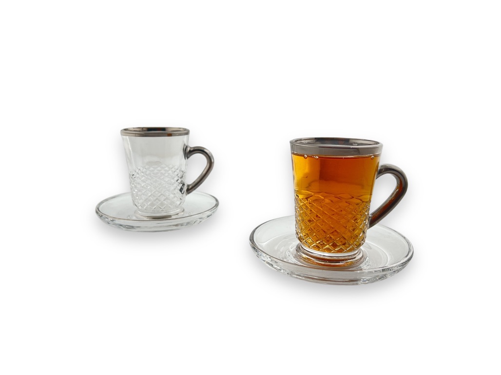 GL102-ITS TEA CUP & SAUCER SET (SILVER LINE) GL102-ITS