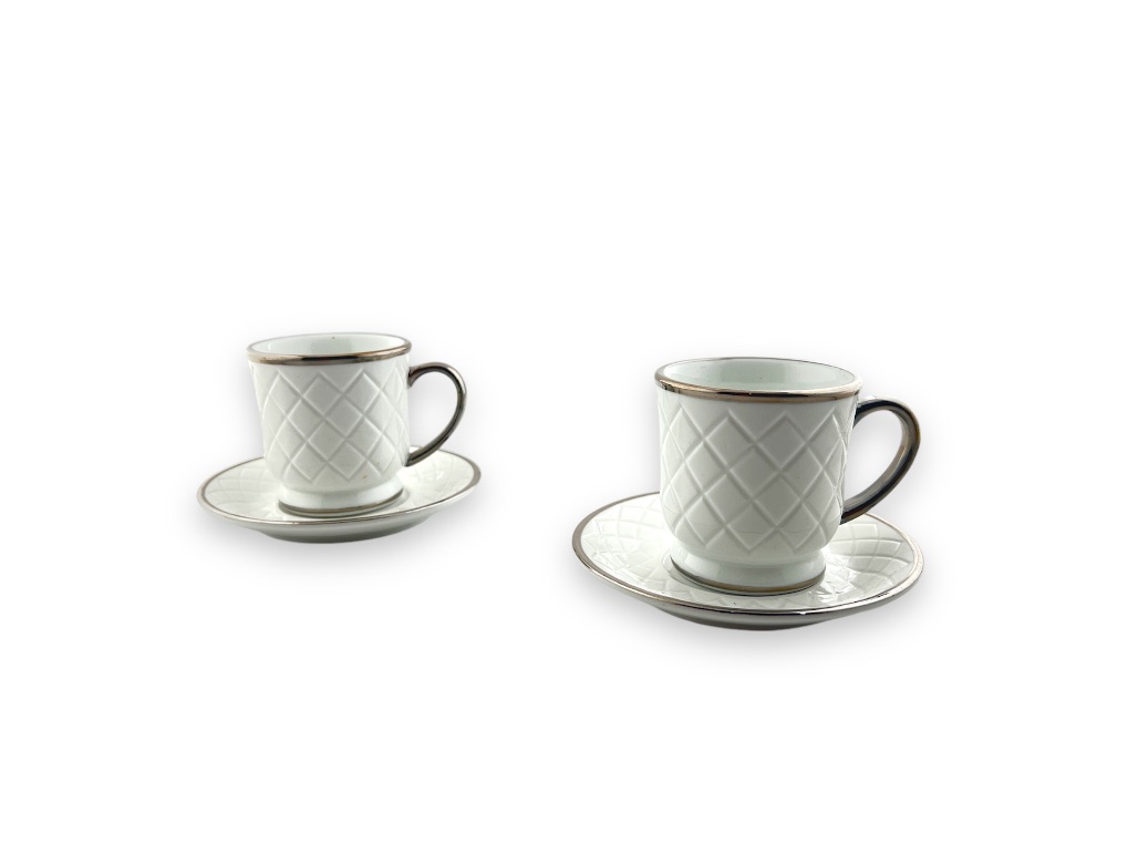 PR111-MKS MILK CUP & SAUCER CRYSTAL CUT