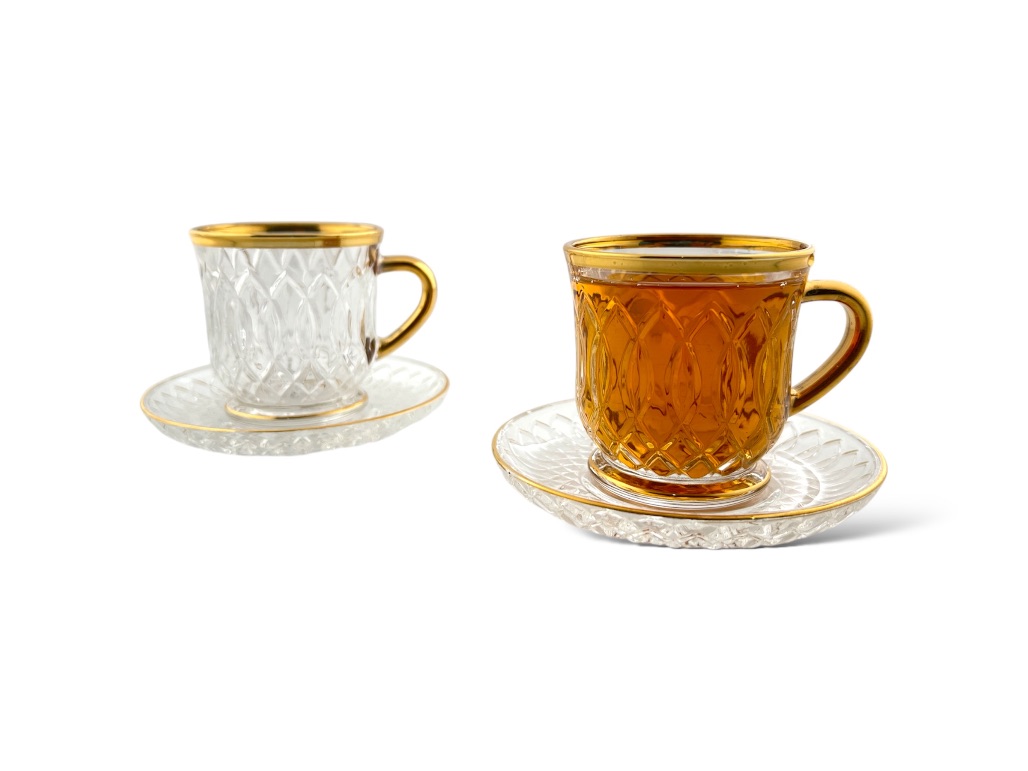 GL113-MKTG MILK CUP & SAUCER SET GOLDEN LINE