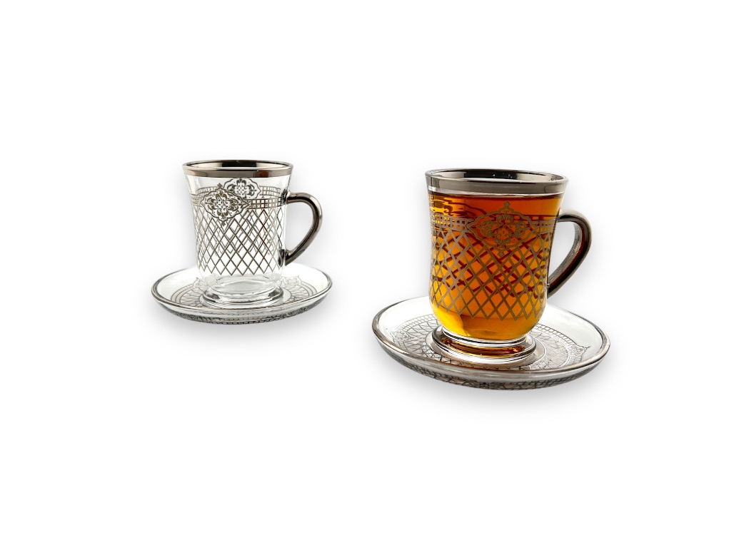 GL216-ITS TEA CUP & SAUCER SILVER