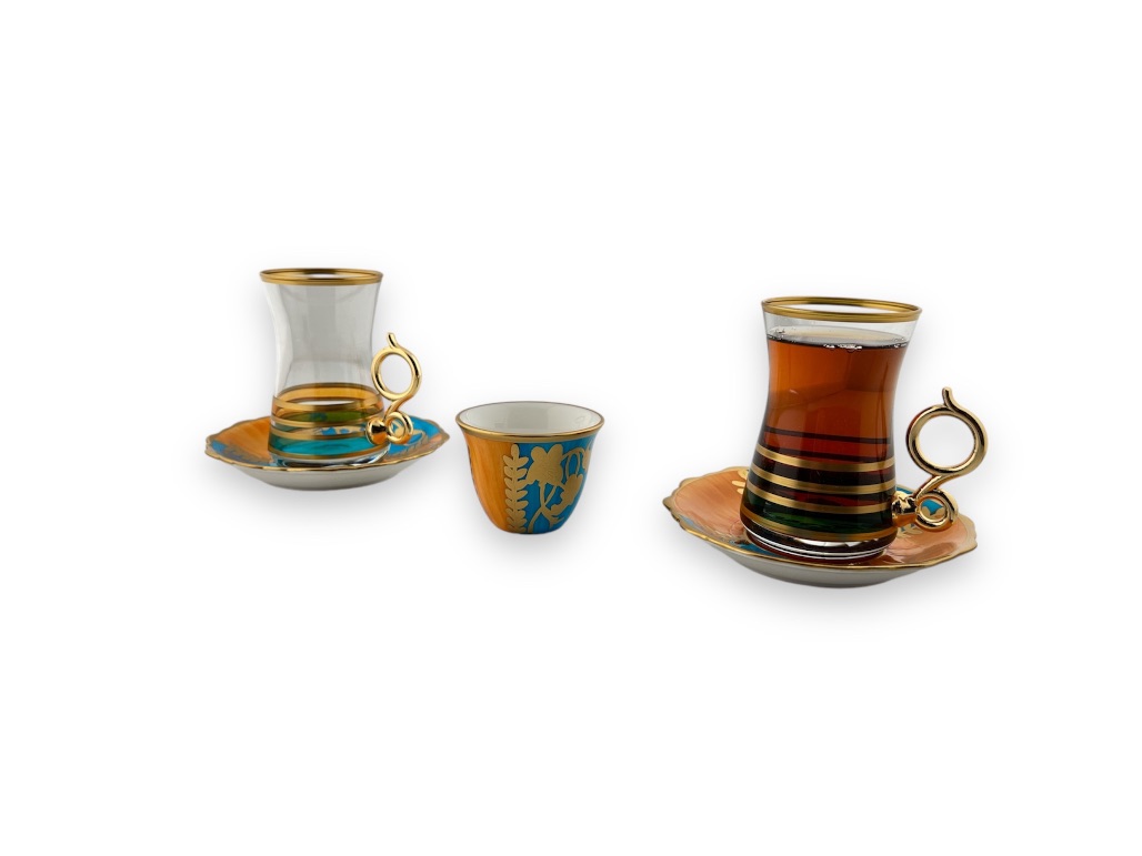 10305- SET OF 18PCS TEA CUP(6),TEA SAUCER(6), COFFEE CUPS(6)