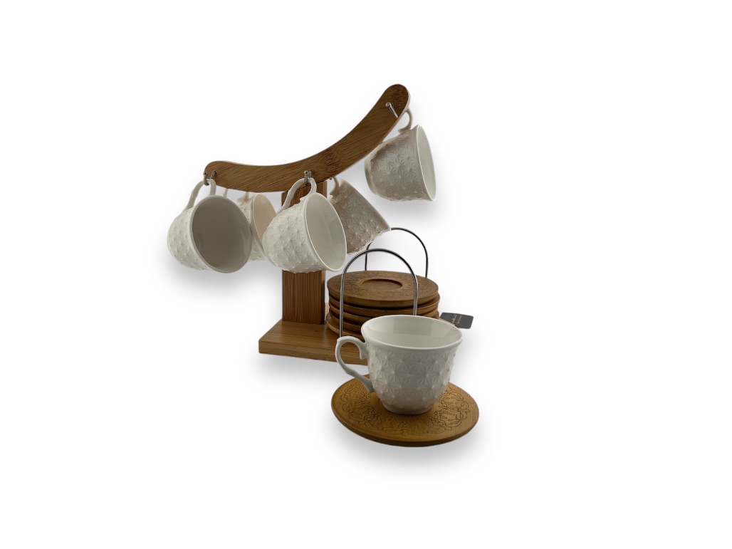 BD-CS-STD11 6 TEA CUPS+6 SAUCERS+1 RACK,6.6'6.7CM/104CM ,COLOR STD11