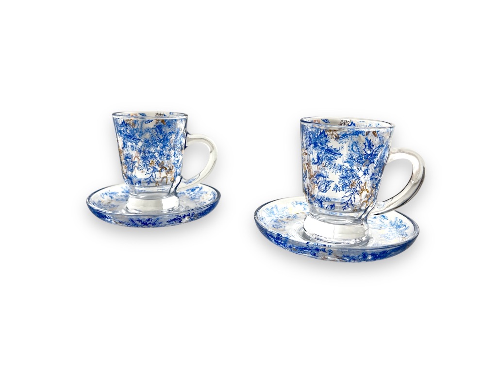 GA-351 TEA CUP & SAUCER SET NEW BLUE FLOWER