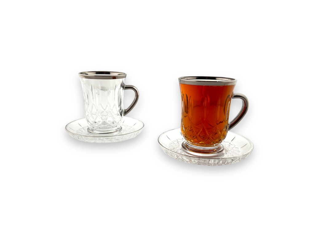 GL110-ITS TEA CUP & SAUCER SET SILVER LINE