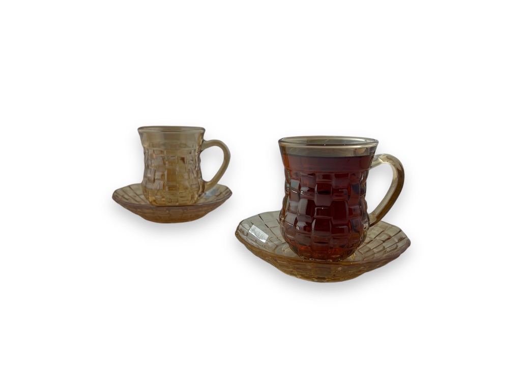 DVZP-6204CX 6PCS CUP AND SAUCER AMBER