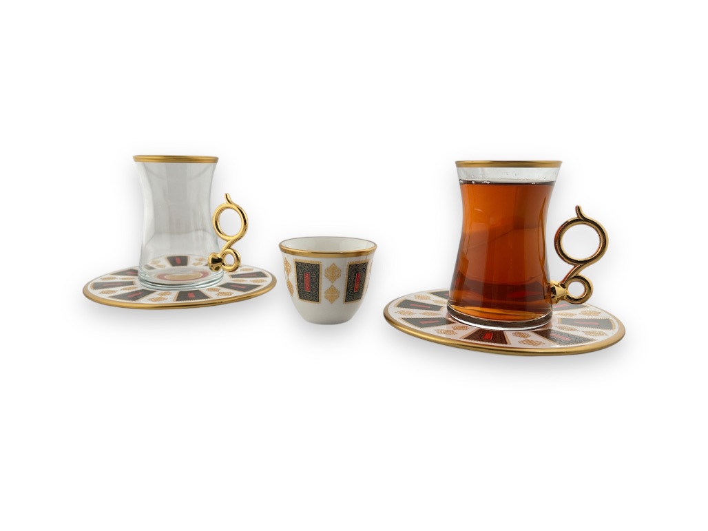 S18- (10592)  SET OF 18PCS TEA CUP(6),TEA SAUCER(6), COFFEE CUPS(6)