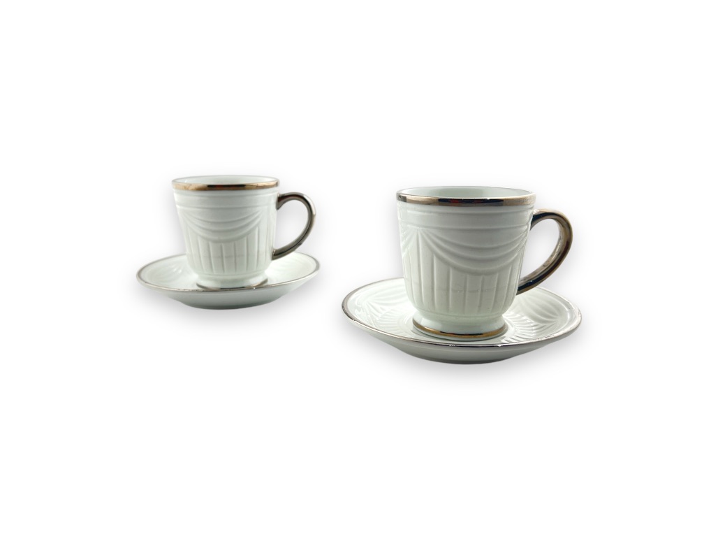 PR21-MKS PR. MILK CUP & SAUCER (CRYSTAL CUT)