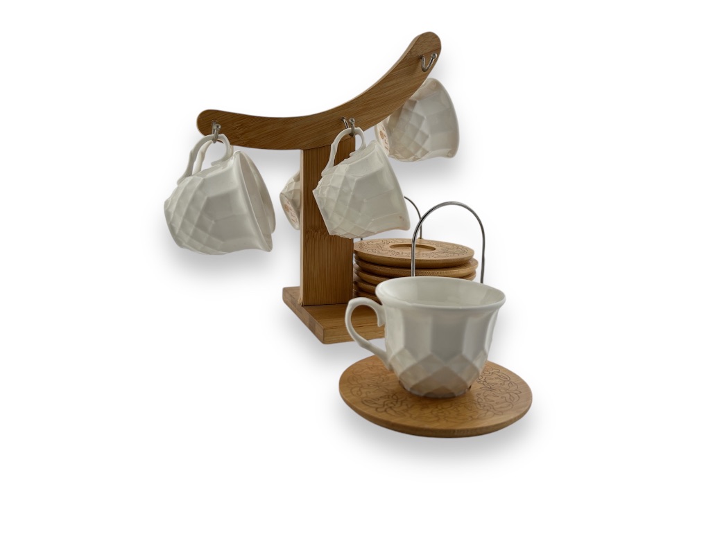 BD-CS-STD10 6 TEA CUPS+6 SAUCERS+1 RACK,6.6'6.7CM/104CM ,COLOR BOX