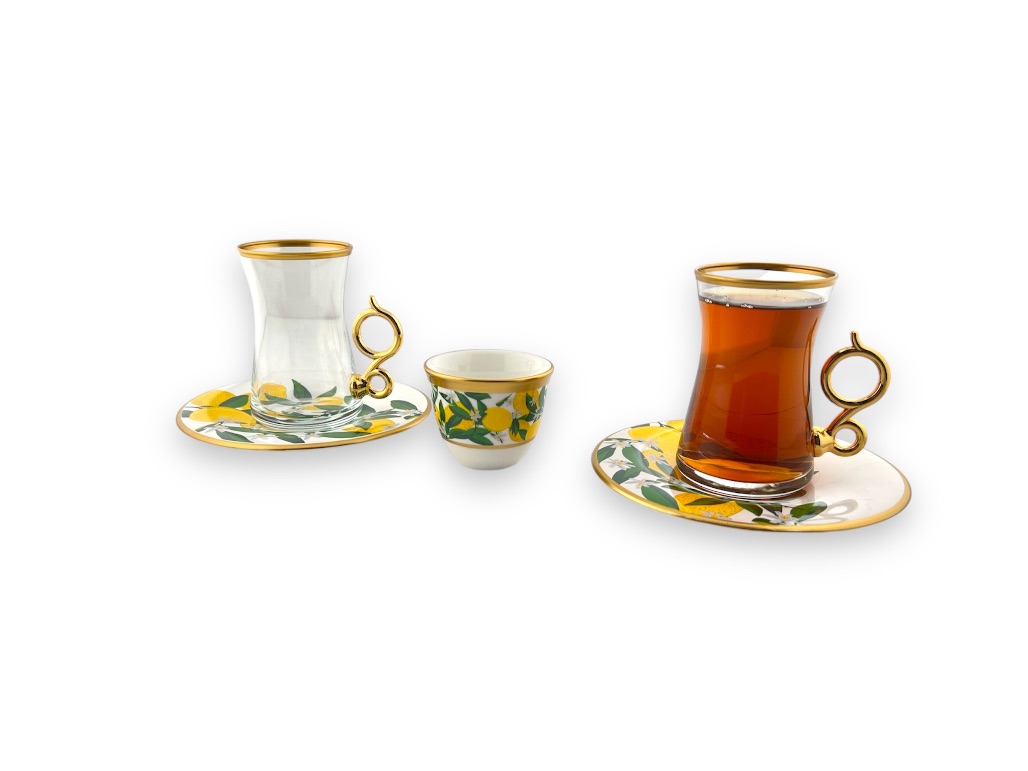 10444- SET OF 18PCS TEA CUP(6),TEA SAUCER(6), COFFEE CUPS(6)