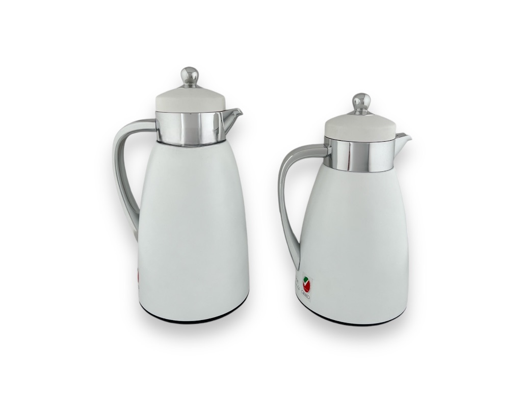 SJ07B-WS 0.7 +1.0L FLASK SET WHITE SILVER