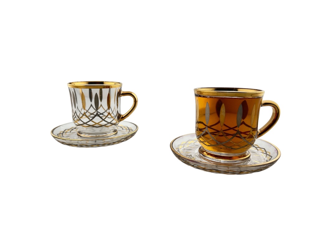 GL220-MKTSG MILK CUP & SAUCER SET GOLDEN