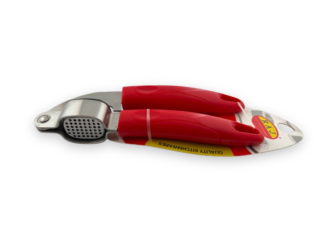 RRG003 RAJ RED HANDLE GARLIC PRESS