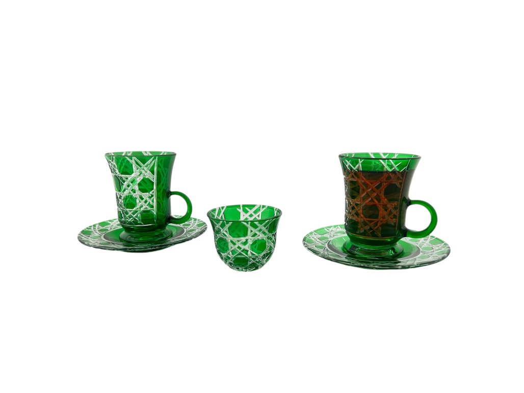 18 PCS, DECOR 1, GREEN, 18 PCS GLASS SET