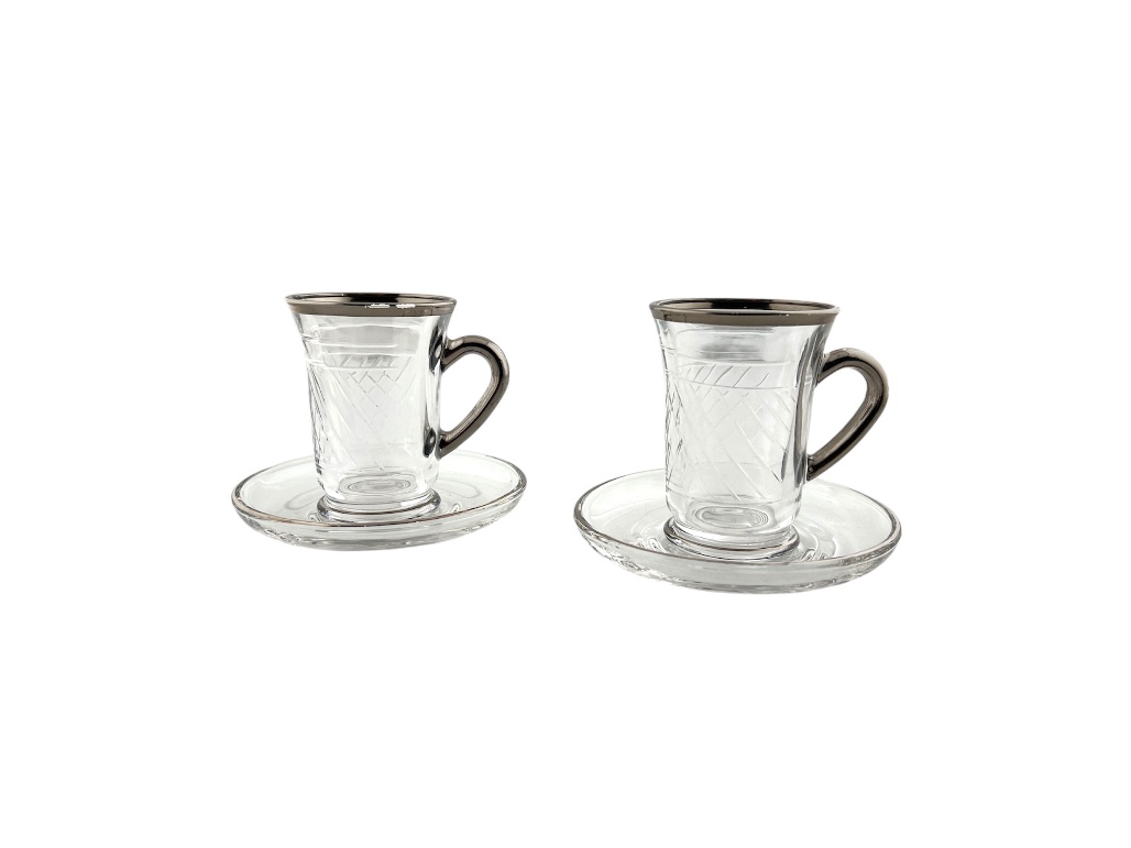 GL24-ITS GL. TEA CUP & SAUCER SET (SILVER LINE)