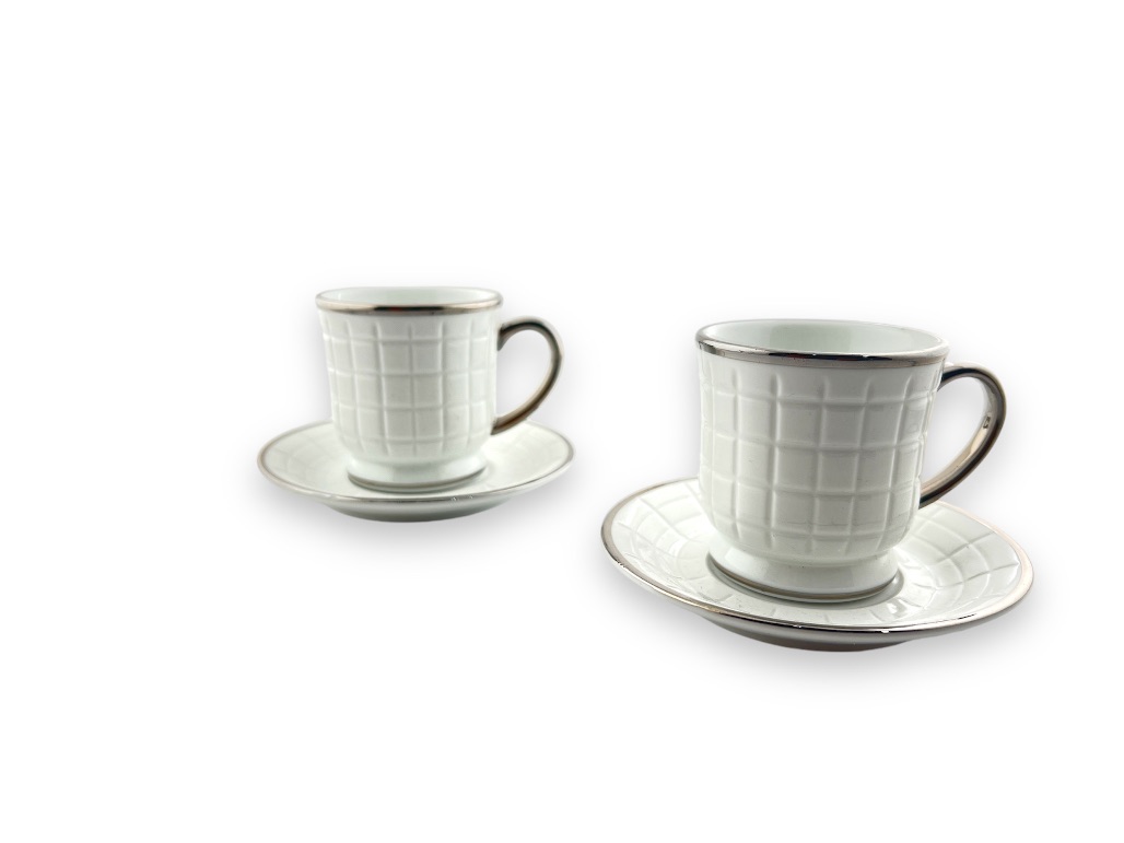 PR26-MKS MILK CUP & SAUCER CRYSTAL CUT