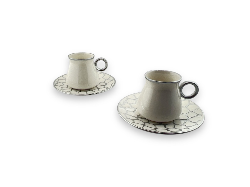 CAN LARISSA GLZ120 PLATIN PORCELAIN NESCAFE SET 6PCS