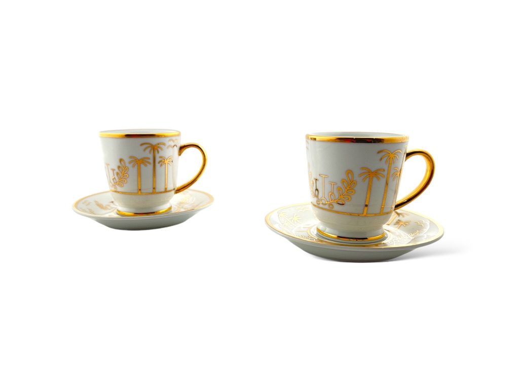 PR052-MKG PORCELAINE MILK CUP & SAUCER (OLD PALM)