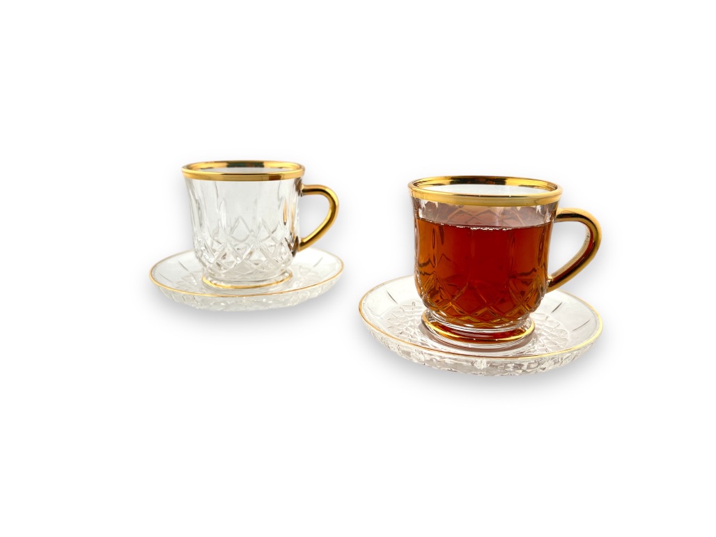 GL110-MKTG MILK CUP & SAUCER SET GOLDEN LINE