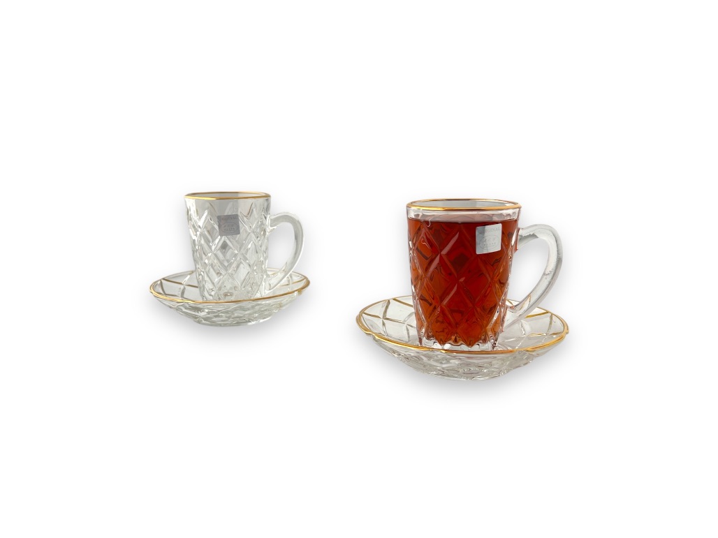 C208-G MUG N SAUCER - GOLD SMALL