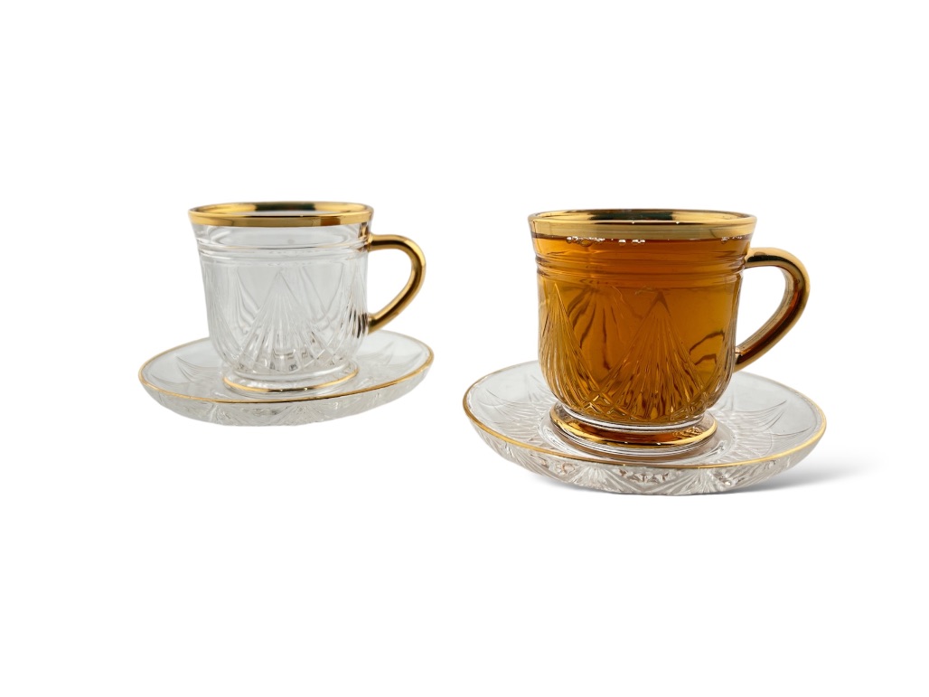 GL112-MKTG MILK CUP & SAUCER SET GOLDEN LINE