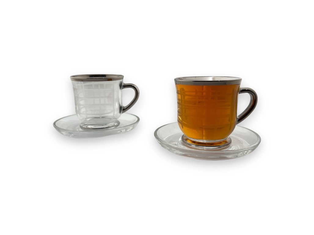 GL26-MKTS CUP & SAUCER SET SILVER LINE