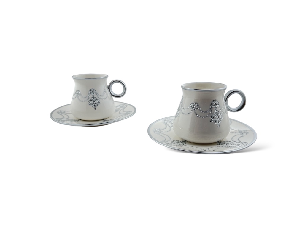 CAN LUCCA GLZ120 PLATIN PORCELAIN NESCAFE SET 6 PCS