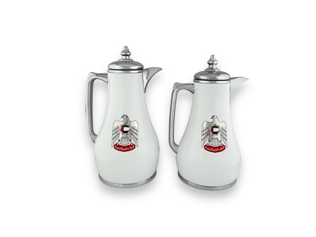 NDT-AE-S FLASK SET OF 2PCS UAE LOGO SILVER