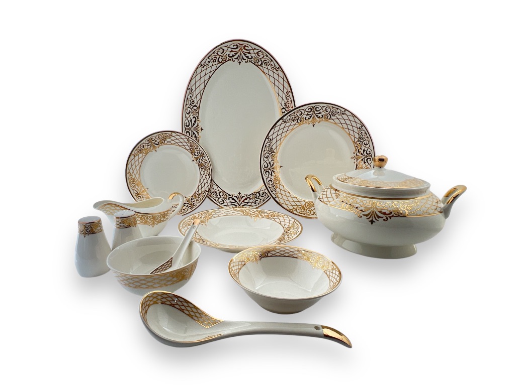 PR45-34G PORCELAIN DINNER SET 45PCS