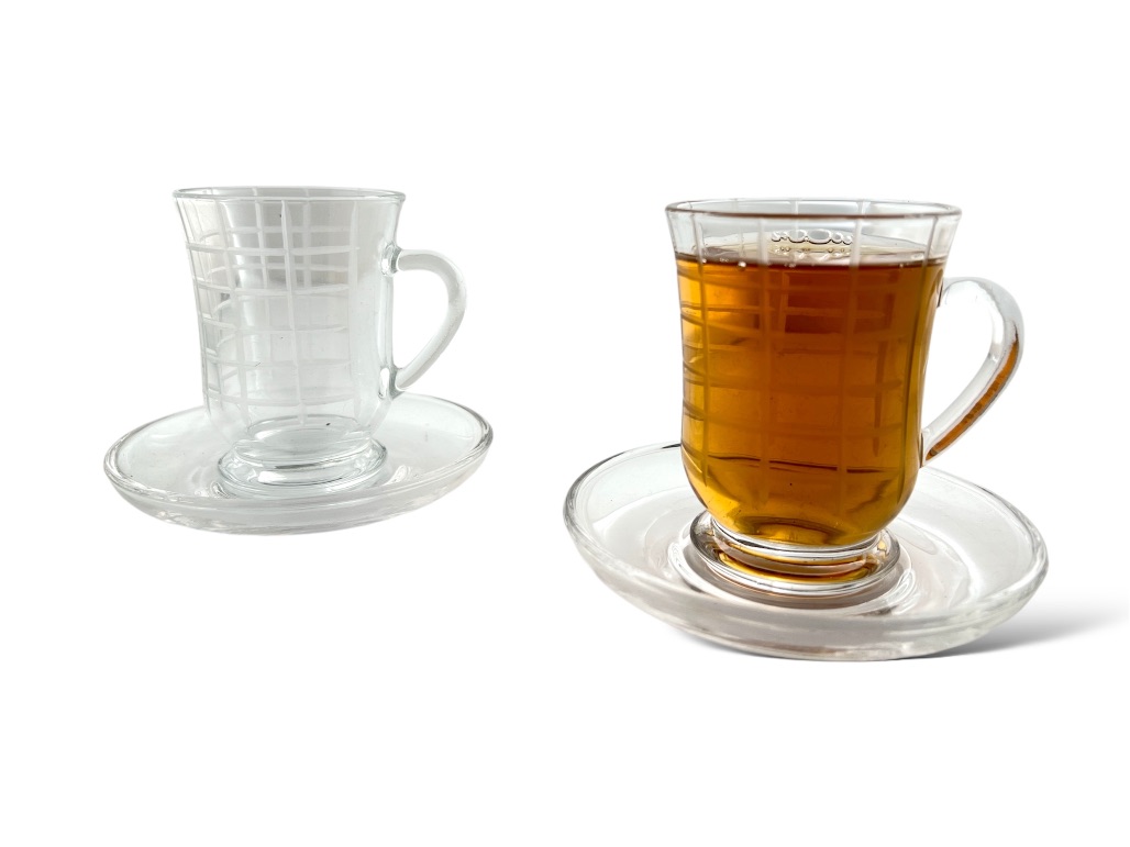 GL26-IT TEA CUP & SAUCER CLEAR